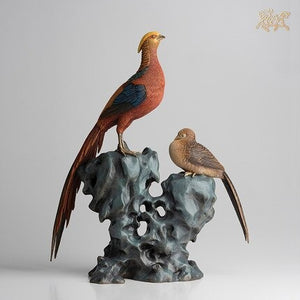 Mascot Chinese Culture Brass Bronze Statue Rich Birds Copper Crafts Home Decorations Sculpture Fengshui Ornaments