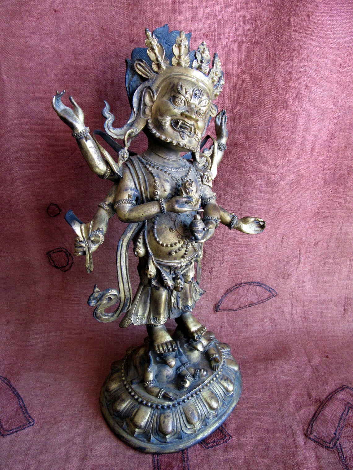 Six armed White Mahakala. Sinotibetan bronze