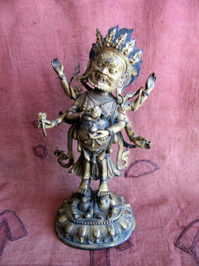 Six armed White Mahakala. Sinotibetan bronze