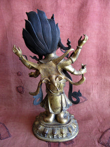 Six armed White Mahakala. Sinotibetan bronze