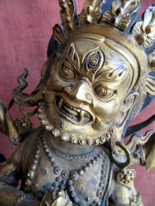 Six armed White Mahakala. Sinotibetan bronze