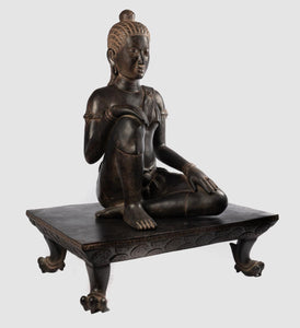 Yeay Mao Statue - Antique Khmer Style Bronze Yeay Mao or Grandma Mao Statue - 84cm/34"