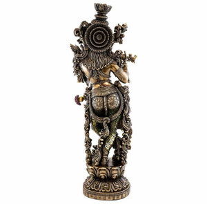 Krishna Statue, Lord Krishna Statue, 14.5" Krishna Murti,Gopal Statue,Krishna with Basuri,Hare Krishna,God of Love,Hindu Deity,Hindu gifts Statue