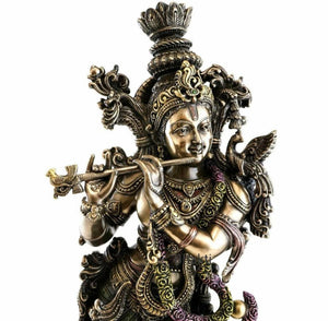 Krishna Statue, Lord Krishna Statue, 14.5" Krishna Murti,Gopal Statue,Krishna with Basuri,Hare Krishna,God of Love,Hindu Deity,Hindu gifts Statue