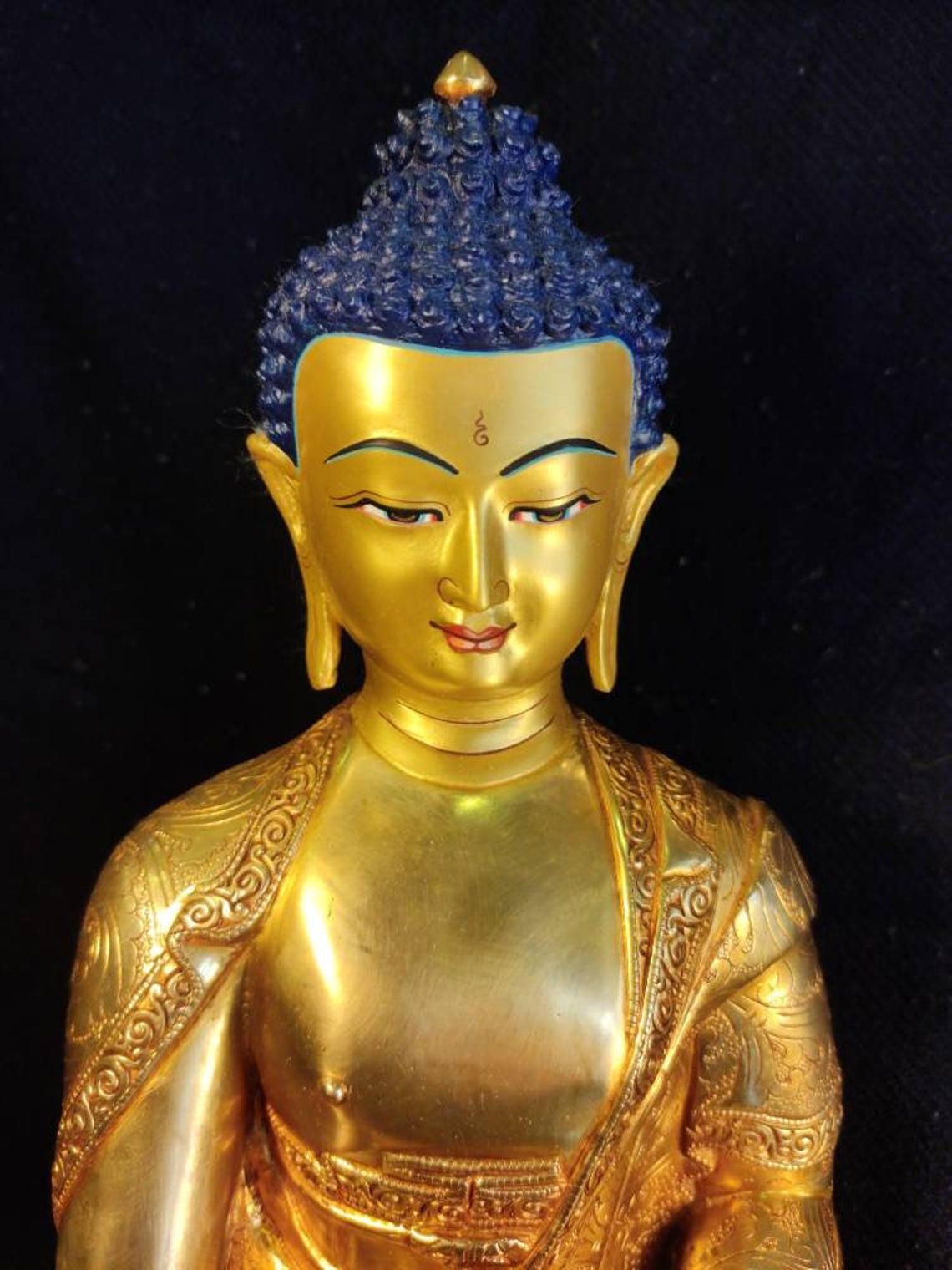 HandMade Masterpiece Tibetan Master piece Shakyamuni Buddha Statue 12 inch full 24k Gold plated Meditaion Dharma Karma Buddhism Karmapa