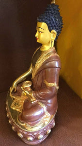 Genuin HandMade Tibetan Master piece Shakyamuni Buddha Statue 12 inch Gold Bronze plated Meditaion Dharma Karma Kagyu Buddhism Karmapa