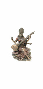 Saraswati statue,6 inches sarswati,God of wisdom, handmade, figurines,family gift,Indian art, decorative item,religious gift, god of music