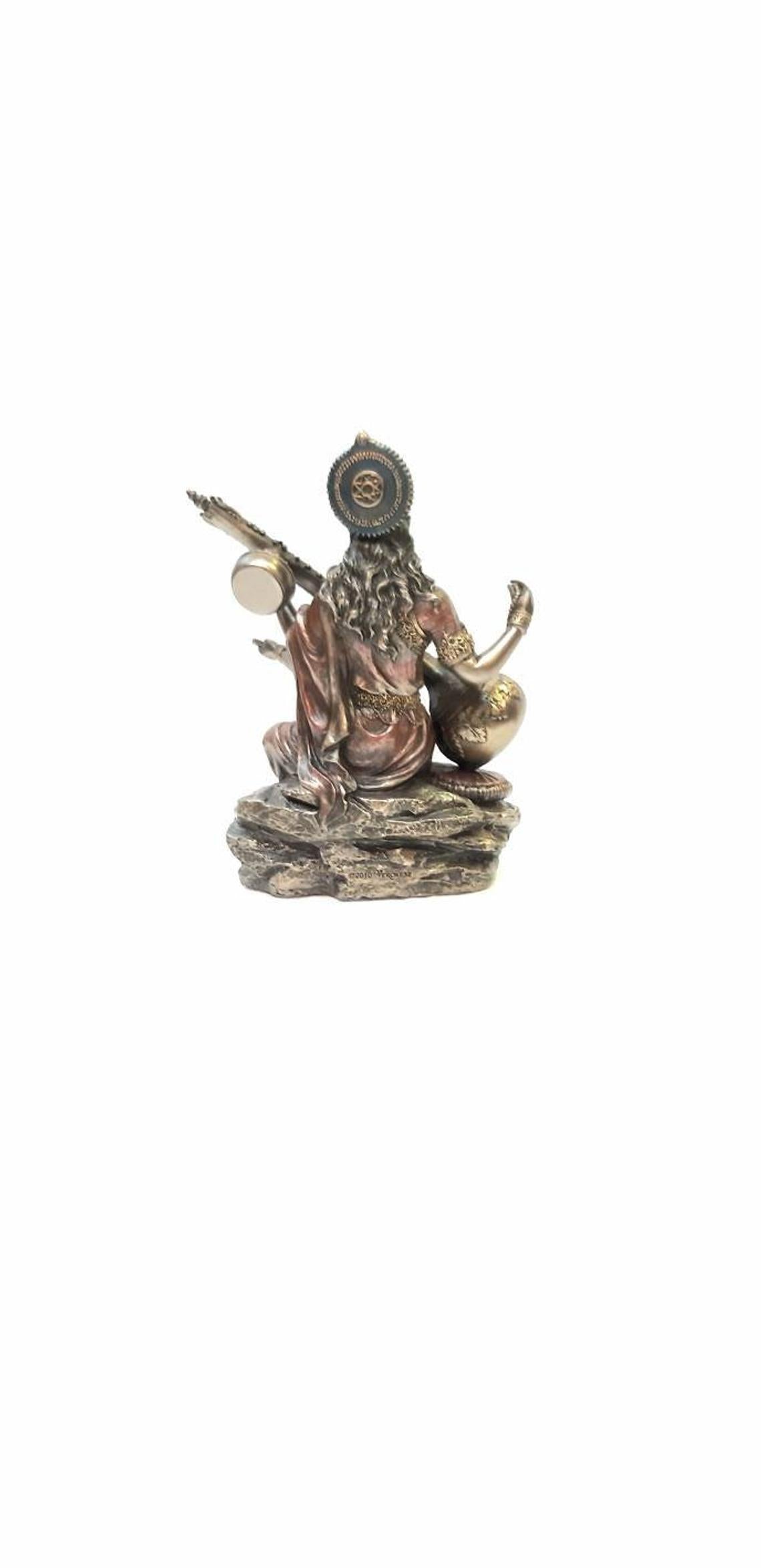 Saraswati statue,6 inches sarswati,God of wisdom, handmade, figurines,family gift,Indian art, decorative item,religious gift, god of music