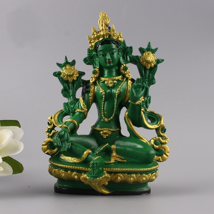 Tibet Tibetan Buddhism Statue Green Tara Buddha Statue