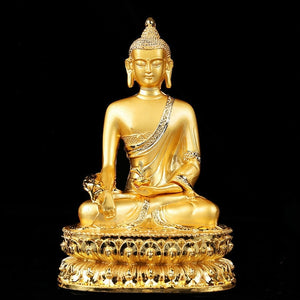 Tibetan Buddhism Handmade Old Buddha Statue Alloy Gilt Shakya Muni