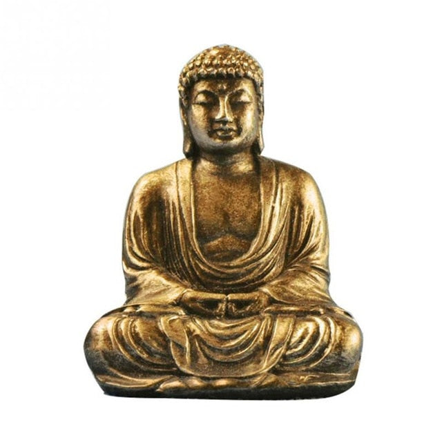 Mini Harmony Innovative Exquisite Buddha Statue Resin Valuable Sculpture Meditating Antique Style Home Decor