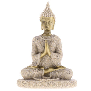 The Hue Sandstone Meditation Buddha Statue Sculpture Handmade Figurine Meditation Miniatures Ornament Statue Home D#3