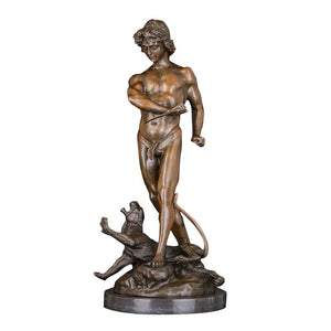 ArtsHom DS-503 Large Male Hunters Statue Bronze Antique Artwork Man Sculpture Figurine Collectibles Business Gift