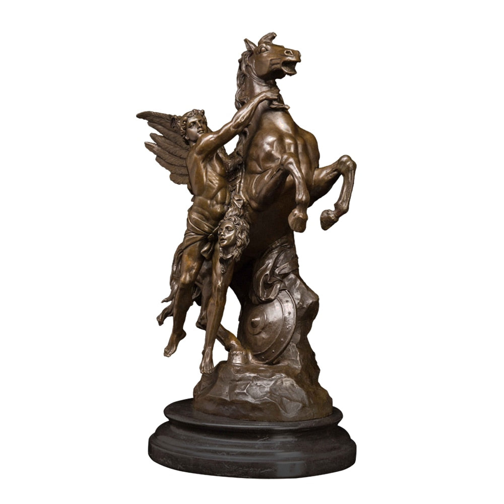 Artshom DS-010 Large Greek Myth Perseus Bronze Sculpture Antique Copper Statue Figurine Home decor