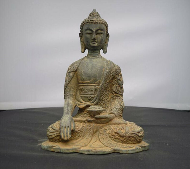 Old tibet buddhism Joss pure bronze sakyamuni Shakyamuni Amitabha buddha statue