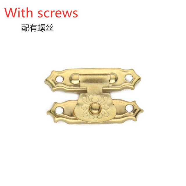 10PC Antique Bronze Wooden Box Lock Jewelry Gift Decorative Cabinet Checkerboard Case Hasp Classical Obscura Buckle Accessories