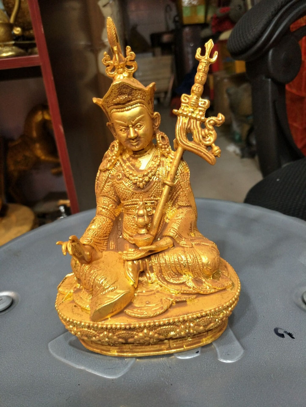 Antique QingDynasty Gold Buddha statue  found near the tomb of the emperor,Hand-carved crafts,best collection& adornment