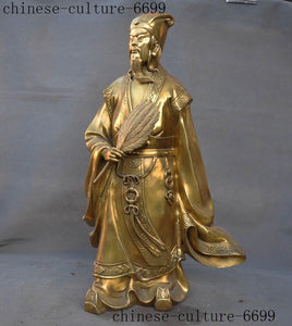 Christmas Chinese brass Antiquity Kong Ming Zhuge Liang Crouching Dragon Xiansheng Statue Halloween