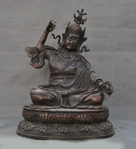 wedding decoration antiques old Tibetan Buddhism bronze Guru Padmasambhava Rinpoche Buddha Statue