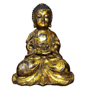 Old Tibetan Gilt Bronze Buddha Statue Imitation antique bronze masterpiece collection of solitary Chinese traditional