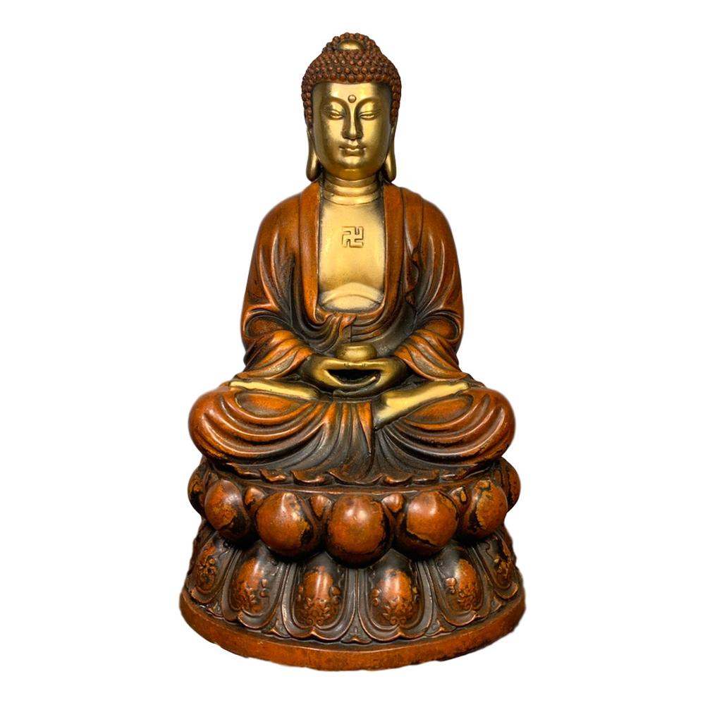 Pure Copper Gilt Real Gold Sakyamuni Buddha Statue Imitation antique bronze masterpiece collection of solitary