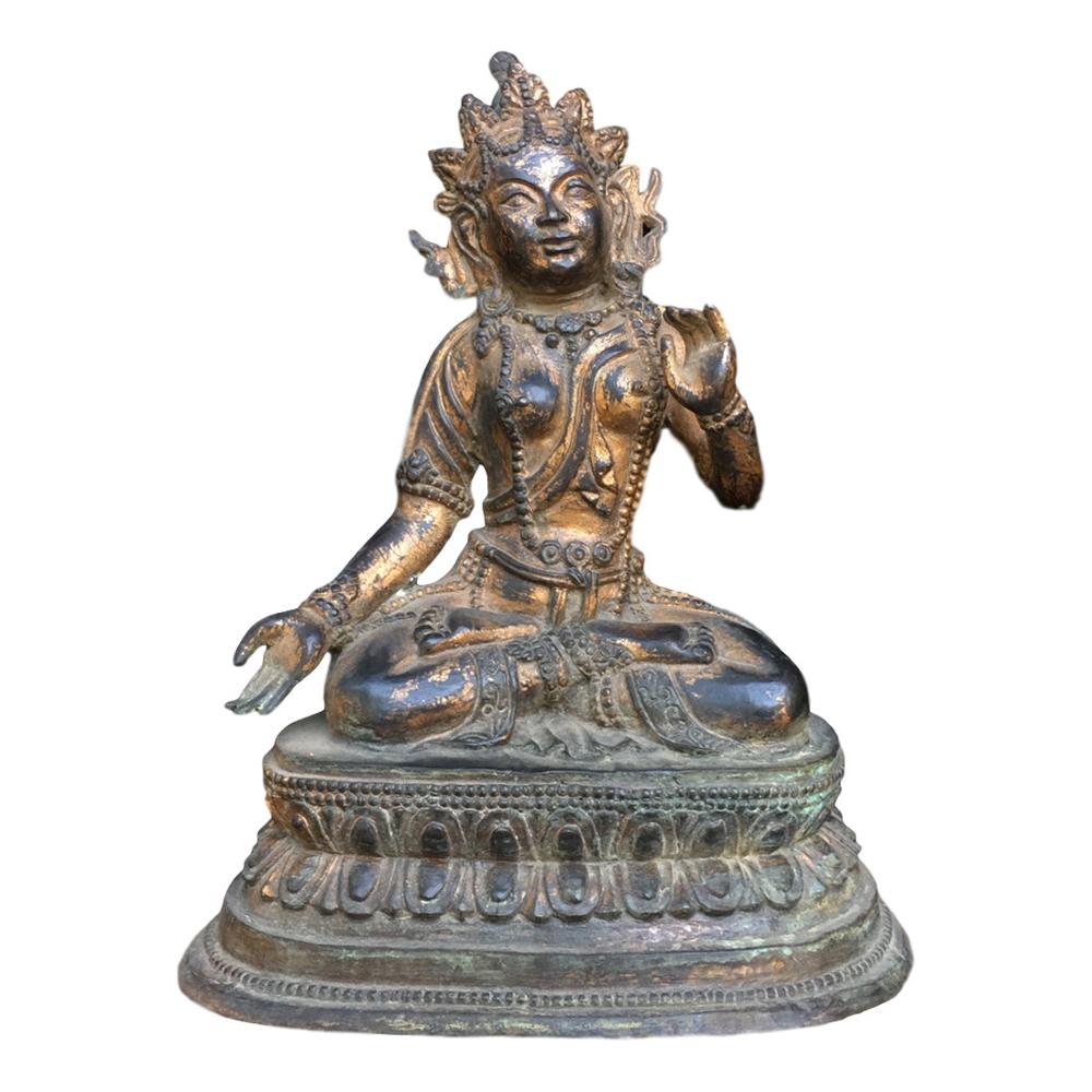 Pure Copper Buddha Statue Bodhisattva Height 25Cm Imitation antique bronze masterpiece collection of solitary Chinese