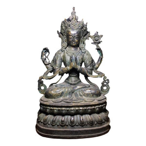 Pure Copper Buddha Statue Imitation antique bronze masterpiece collection of solitary Chinese traditional style jewelry