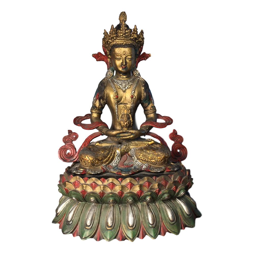 Pure Copper Color Buddha Statue Imitation antique bronze masterpiece collection of solitary Chinese traditional style