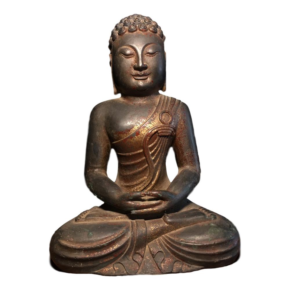 Pure Copper Buddha Statue Height 23Cm Imitation antique bronze masterpiece collection of solitary Chinese traditional