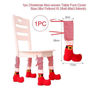 Christmas Decor For Home Funny DIY Christmas Chair Foot Cover Christmas Decoration Non-slip Tables Foot Covers Chairs Foot Cover