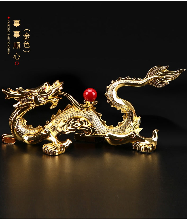 2020 HOME OFFICE Company SHOP CAR TOP Efficacious Money Drawing thriving business Diamonds Royal Dragon FENG SHUI brass statue