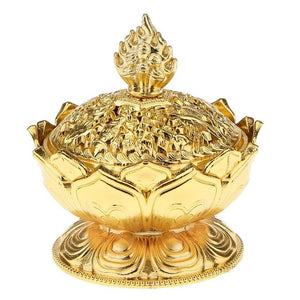 Lotus Incense Smoke Cone Aroma Burner Holder Stove Backflow Censer