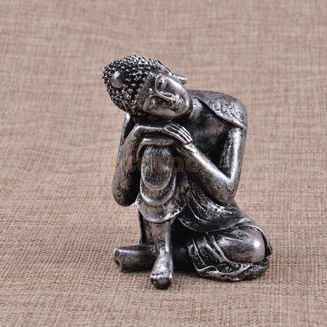 The Hue Resin Meditation Buddha Statue Sculptures Religious Resting Figurines