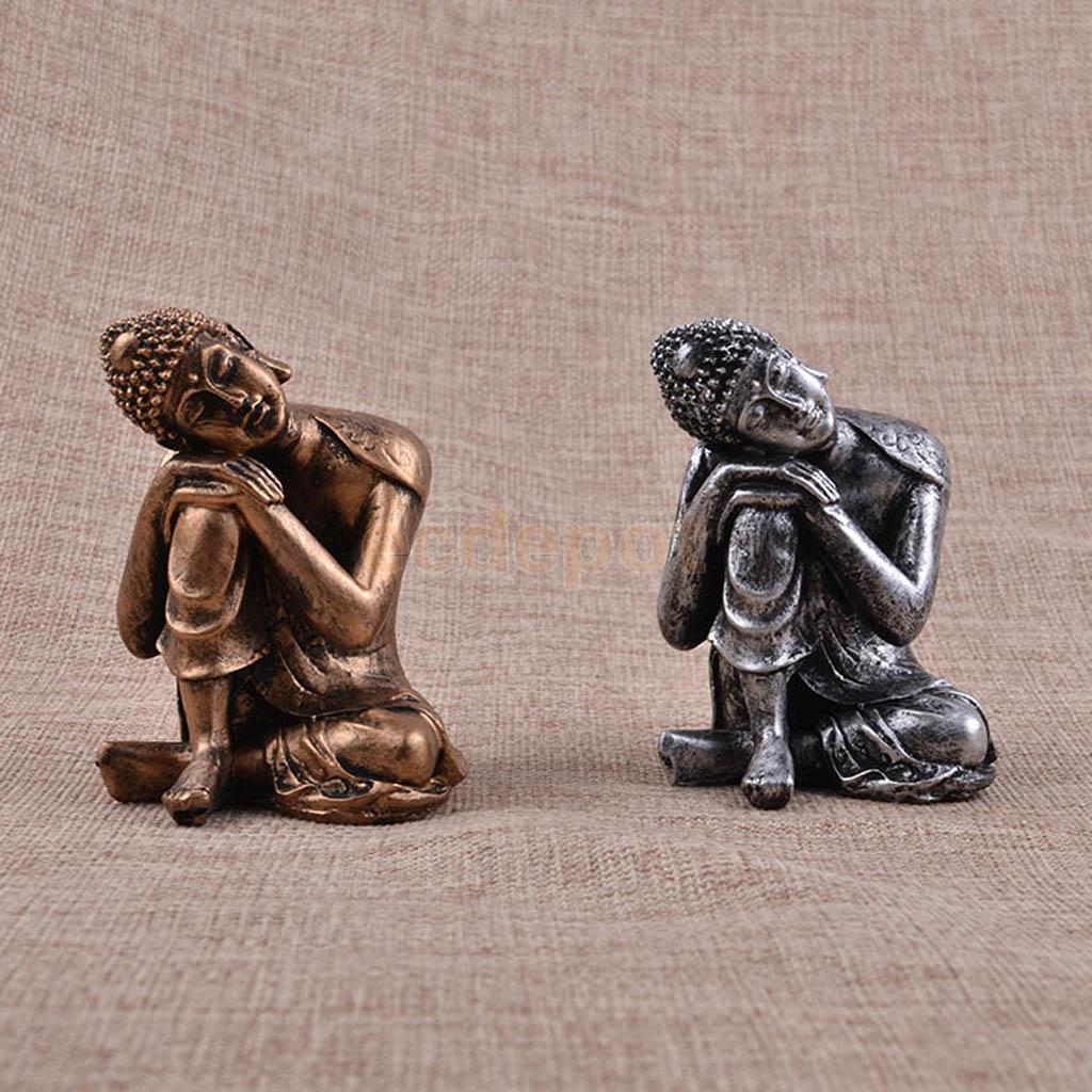 The Hue Resin Meditation Buddha Statue Sculptures Religious Resting Figurines