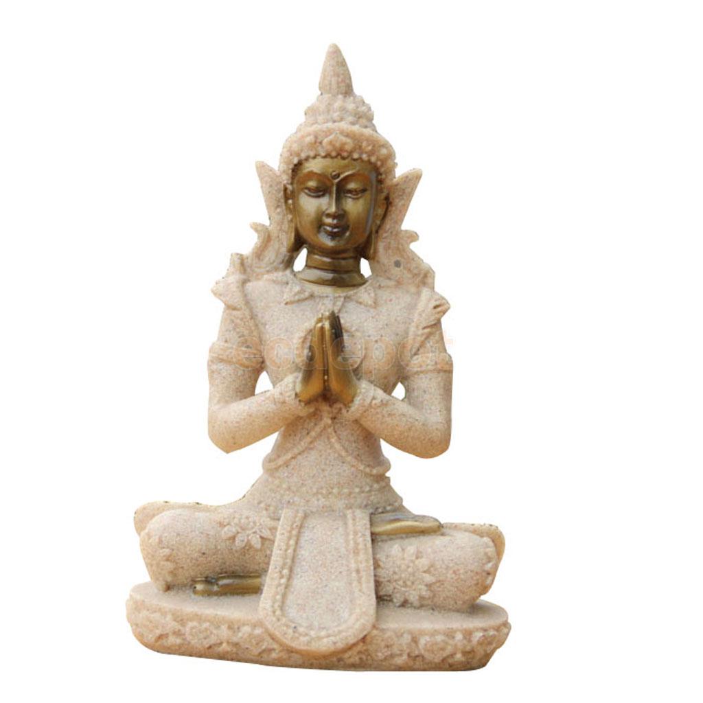 Sand Stone Meditation Buddha Statue Hand Carved Wealth Artist Luck Hindu #4